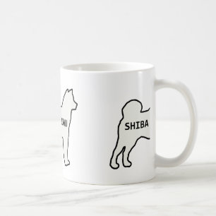 Shiba Inu name silhouette cream Coffee Mug