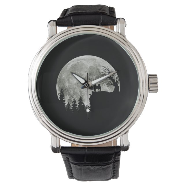 Shiba Inu On Mountain Halloween Gift For Dog Lover Watch (Front)