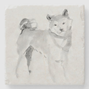 Shiba Inu Original Painting 3 Dog Year 2018 Stone Stone Coaster