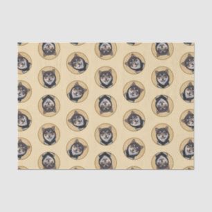 Shiba Inu Painting Black and Tan Original Dog Art Tissue Paper