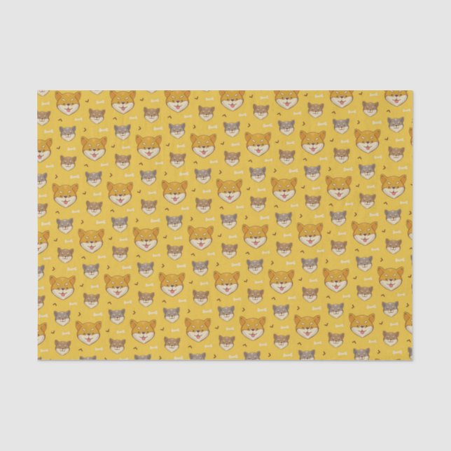 Shiba Inu Pattern Tissue Paper (Front)