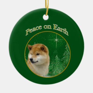 Shiba Inu Peace Ceramic Ornament