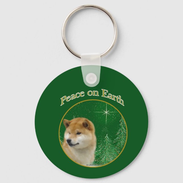 Shiba Inu Peace Keychain (Front)