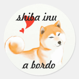 Shiba inu Pegative Classic Round Sticker