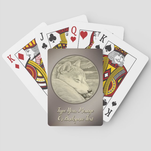 Shiba Inu Playing Cards Personalized Dog Cards (Back)