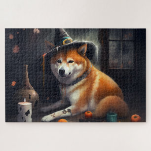 Shiba Inu Pumpkins Halloween Scary Jigsaw Puzzle