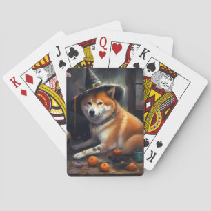 Shiba Inu Pumpkins Halloween Scary Playing Cards