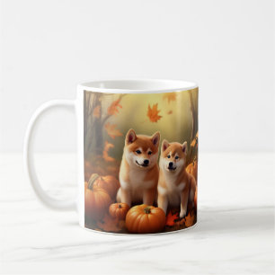 Shiba Inu Puppy Autumn Delight Pumpkin Coffee Mug