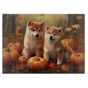 Shiba Inu Puppy Autumn Delight Pumpkin Cutting Board
