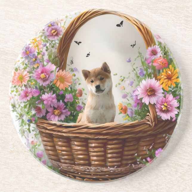 Shiba Inu Puppy Coaster (Front)