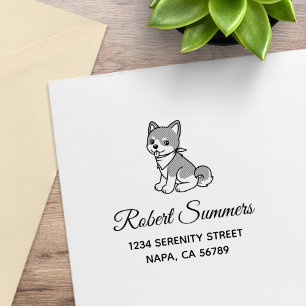 Shiba Inu Puppy Dog Address Rubber Stamp
