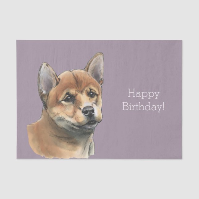 Shiba Inu Puppy Drawing Tissue Paper (Front)