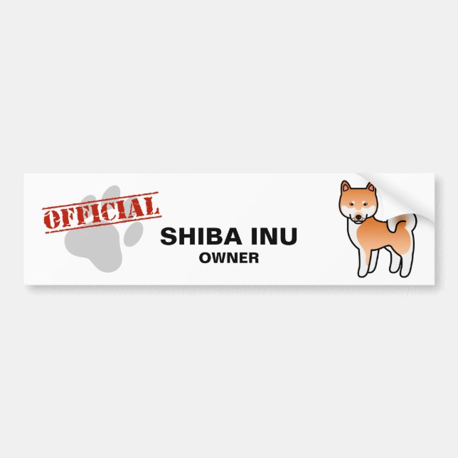 Shiba Inu Red Bumper Sticker (Front)