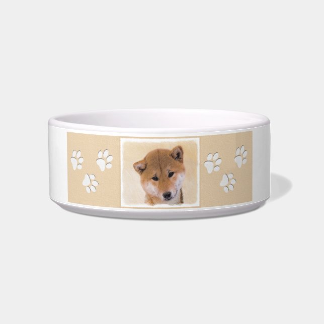 Shiba Inu (Red) Painting - Original Dog Art Bowl (Right)