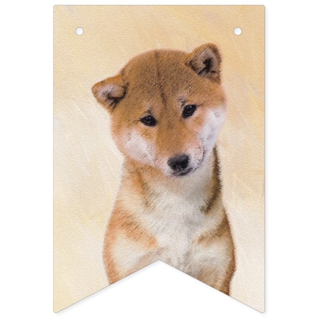 Shiba Inu (Red) Painting - Original Dog Art Bunting Flags (First Flag)