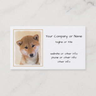 Shiba Inu (Red) Painting - Original Dog Art Business Card