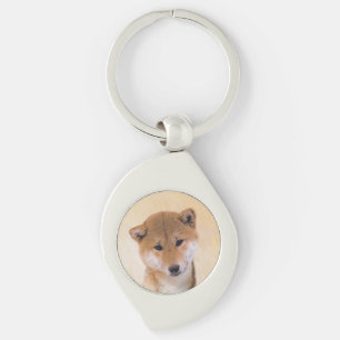 Shiba Inu (Red) Painting - Original Dog Art Keychain