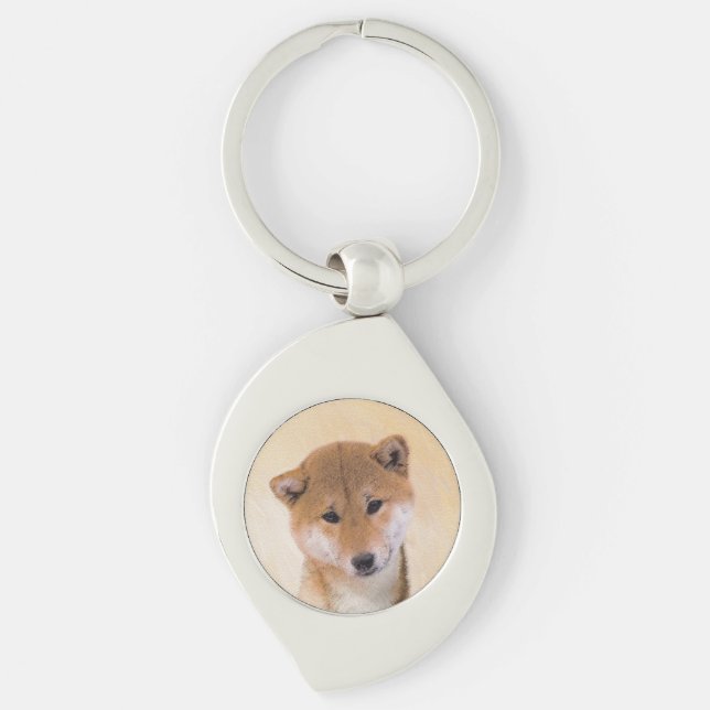 Shiba Inu (Red) Painting - Original Dog Art Keychain (Front)