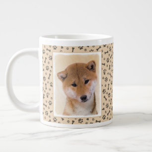 Shiba Inu (Red) Painting - Original Dog Art Large Coffee Mug