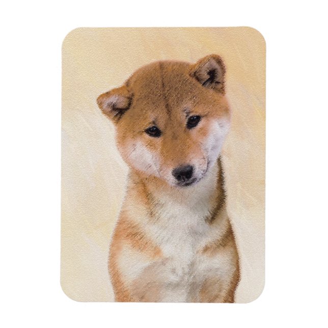 Shiba Inu (Red) Painting - Original Dog Art Magnet (Vertical)