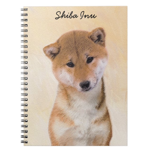 Shiba Inu (Red) Painting - Original Dog Art Notebook (Front)