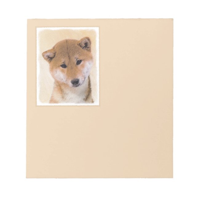 Shiba Inu (Red) Painting - Original Dog Art Notepad (Front)