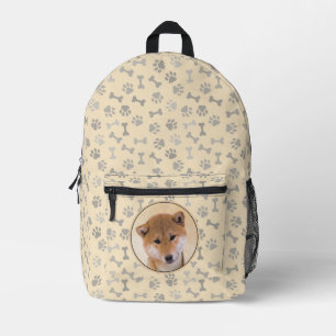 Shiba Inu (Red) Painting - Original Dog Art Printed Backpack