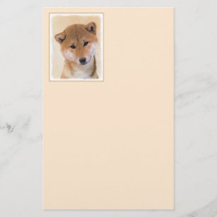 Shiba Inu (Red) Painting - Original Dog Art Stationery