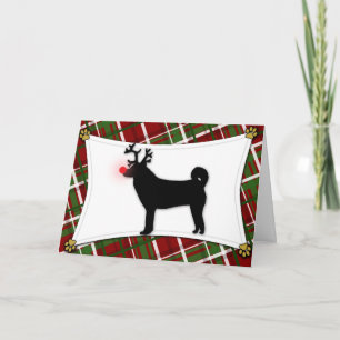 Shiba Inu Reindeer Christmas Card