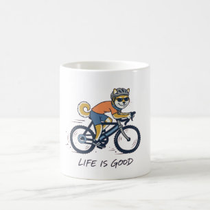 Shiba Inu Riding Bicycle Coffee Mug
