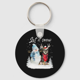 Shiba Inu Santa Dog Christmas Snowman Xmas Pajama Keychain