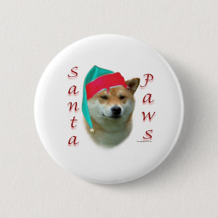 Shiba Inu Santa Paws 2 Inch Round Button