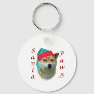 Shiba Inu Santa Paws Keychain