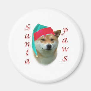 Shiba Inu Santa Paws Magnet