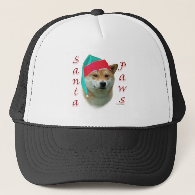 Shiba Inu Santa Paws Trucker Hat (Front)