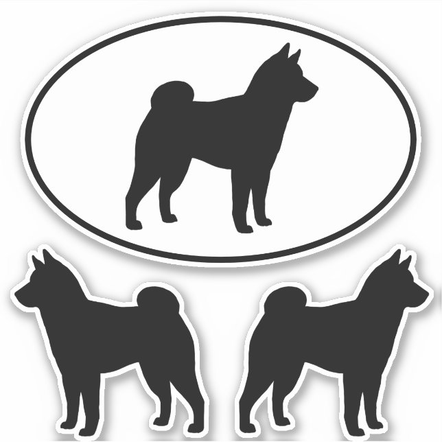 Shiba Inu Silhouettes Sticker Race Vinyl Ensemble (Devant)