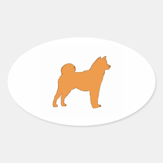 Shiba Inu silo colour.png Oval Sticker (Front)