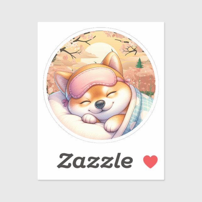 Shiba Inu Sleeping, Shiba Inu Sticker (Sheet)