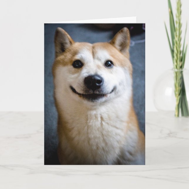 Shiba Inu Smile Greeting Card (Front)