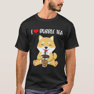 Shiba Inu T Women Boba Tea Gifts Men Kawaii Bubble T-Shirt