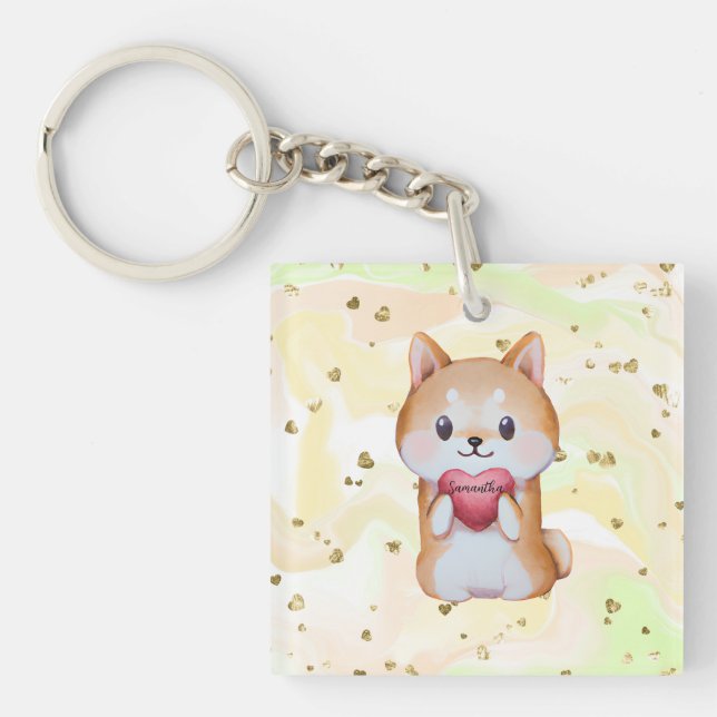 Shiba Inu Tenir Un Coeur (Devant)