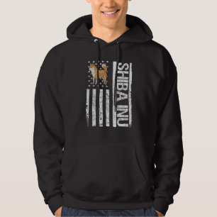 Shiba Inu USA Flag Funny Shiba Inu Owner Pet Dog L Hoodie