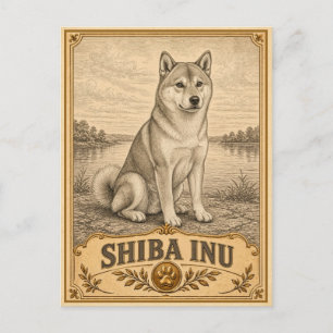 Shiba Inu, Vintage Heritage Dog Postcard