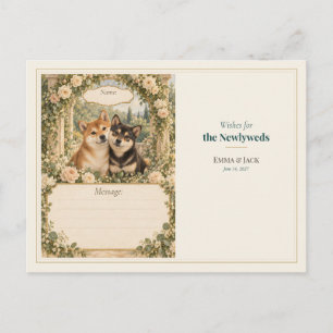Shiba Inu Wedding Guest Book Wishes Postcard