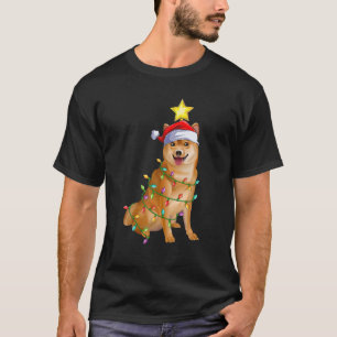 Shiba Inu Xmas Lighting Tree Matching Shiba Inu Ch T-Shirt