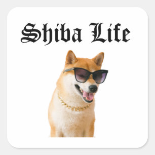 Shiba Life Square Sticker