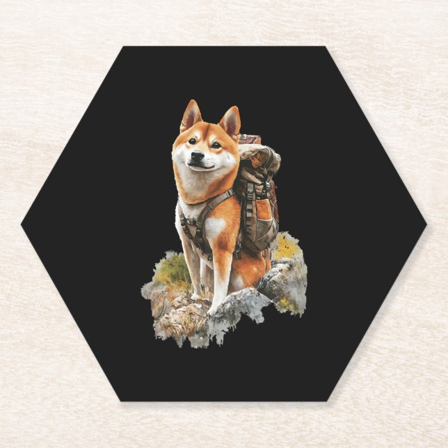 Shiba Pitbull Inu Paper Coaster (Front)
