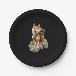 Shiba Pitbull Inu Paper Plate