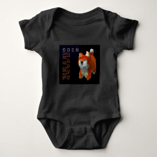 Shiba Puppy 3D Digital Art Dog Year 2018 Baby B Bodysuit
