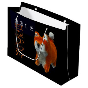Shiba Puppy 3D Digital Art Dog Year L Gift B Large Gift Bag